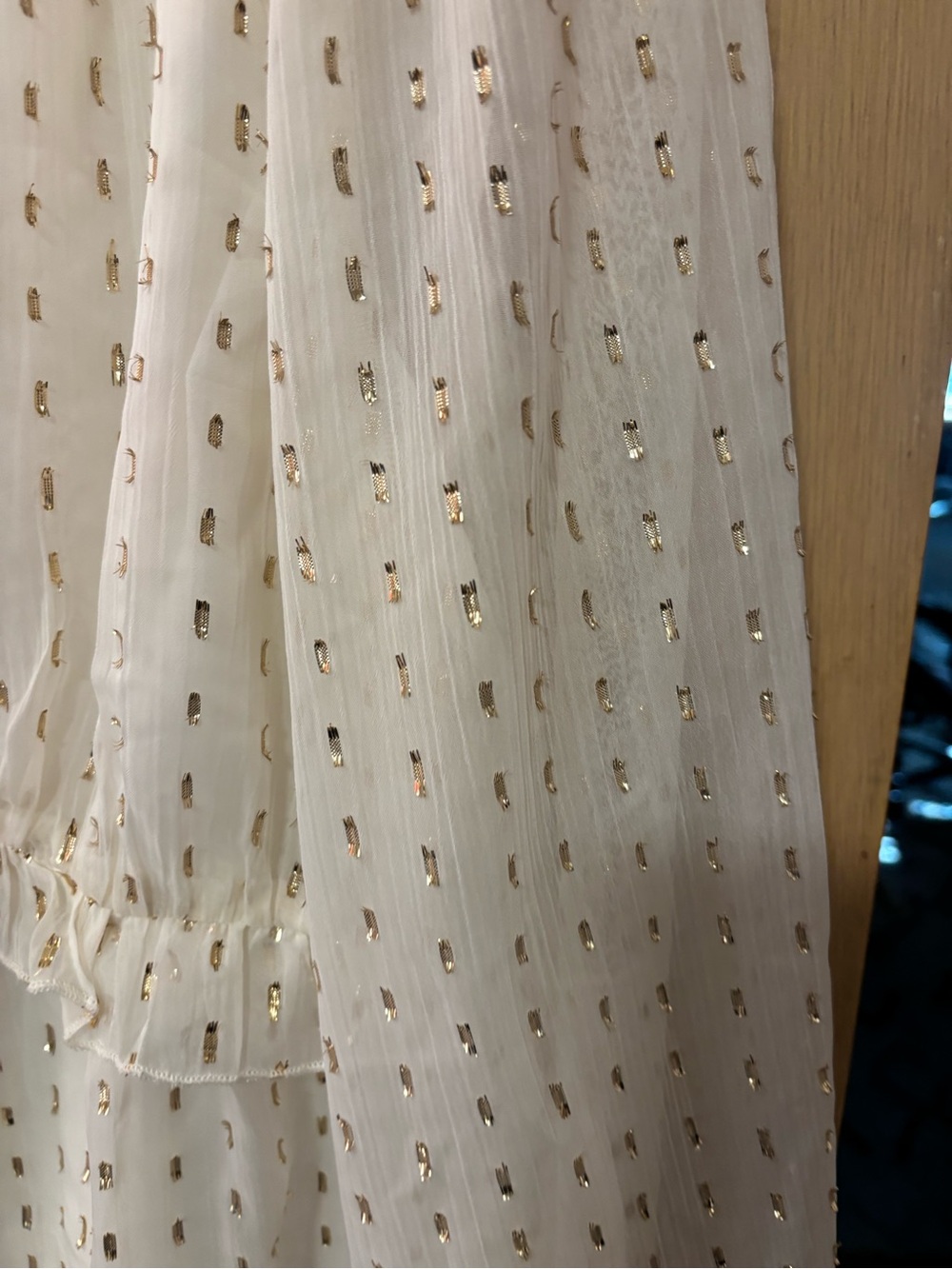 Old Navy White Top with Gold Embellishment